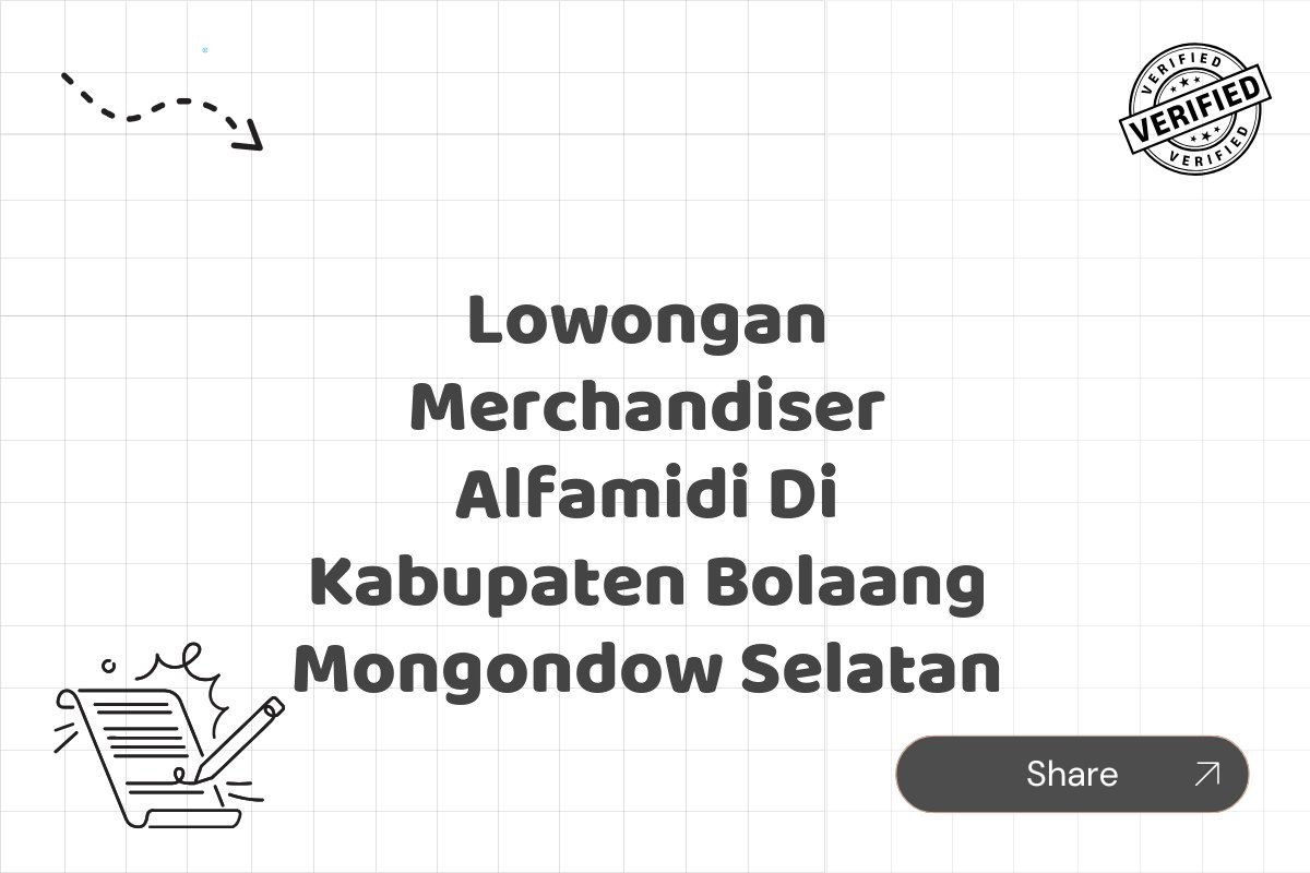 Lowongan Merchandiser Alfamidi Di Kabupaten Bolaang Mongondow Selatan