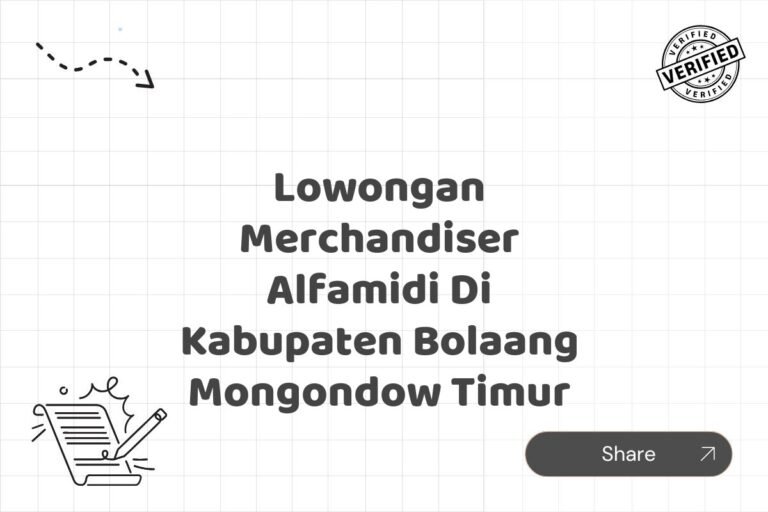 Lowongan Merchandiser Alfamidi Di Kabupaten Bolaang Mongondow Timur