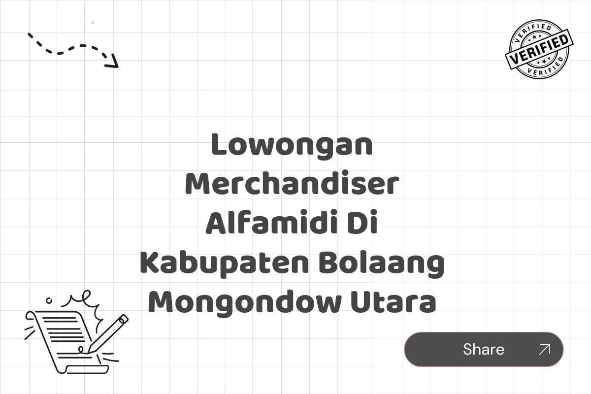 Lowongan Merchandiser Alfamidi Di Kabupaten Bolaang Mongondow Utara