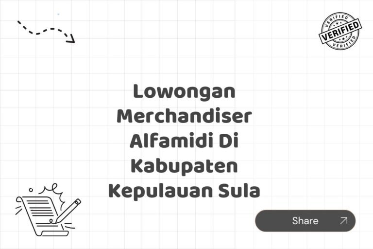 Lowongan Merchandiser Alfamidi Di Kabupaten Kepulauan Sula