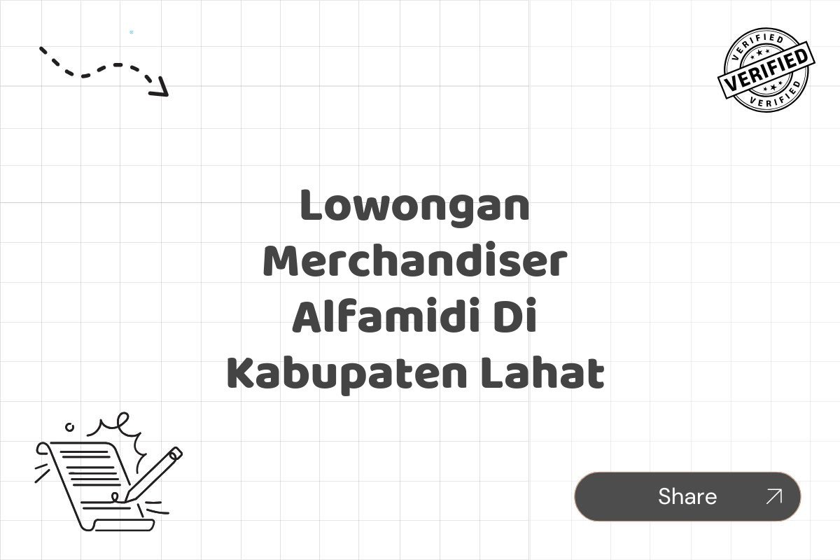 Lowongan Merchandiser Alfamidi Di Kabupaten Lahat