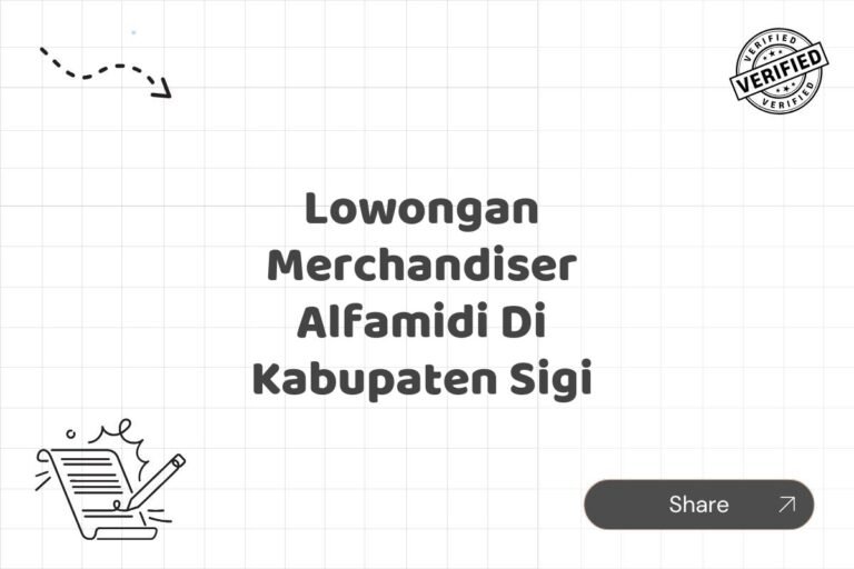 Lowongan Merchandiser Alfamidi Di Kabupaten Sigi