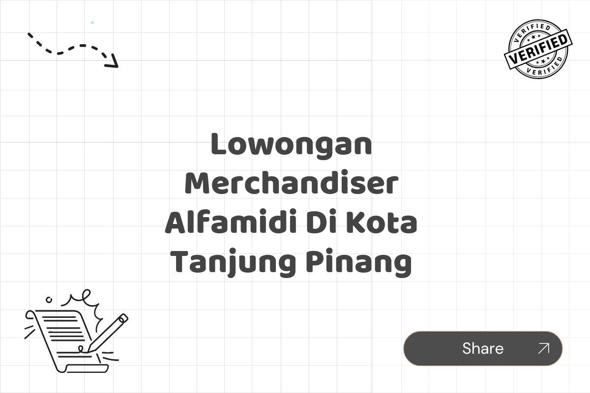 Lowongan Merchandiser Alfamidi Di Kota Tanjung Pinang