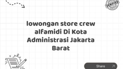 lowongan store crew alfamidi Di Kota Administrasi Jakarta Barat