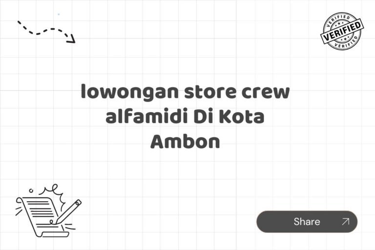 lowongan store crew alfamidi Di Kota Ambon