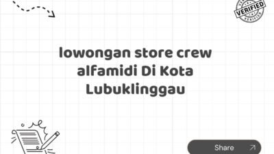 lowongan store crew alfamidi Di Kota Lubuklinggau