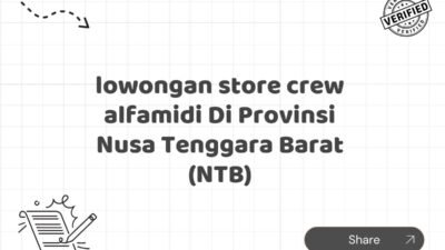 lowongan store crew alfamidi Di Provinsi Nusa Tenggara Barat (NTB)