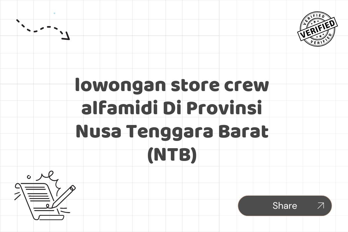 lowongan store crew alfamidi Di Provinsi Nusa Tenggara Barat (NTB)