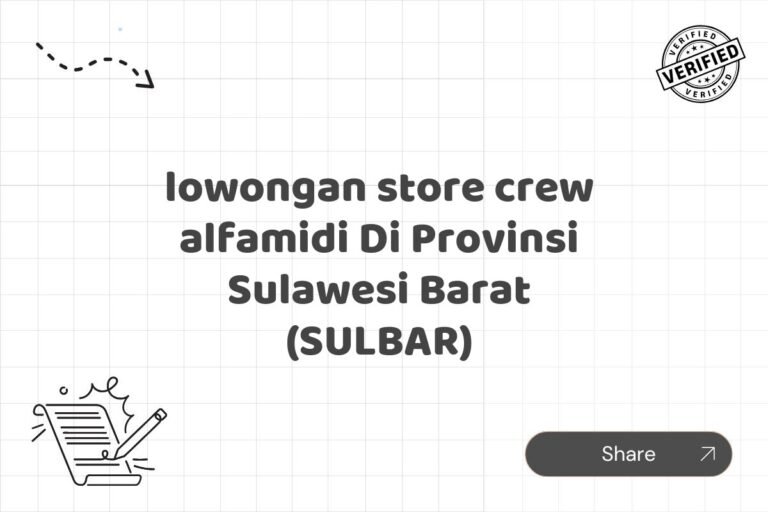 lowongan store crew alfamidi Di Provinsi Sulawesi Barat (SULBAR)